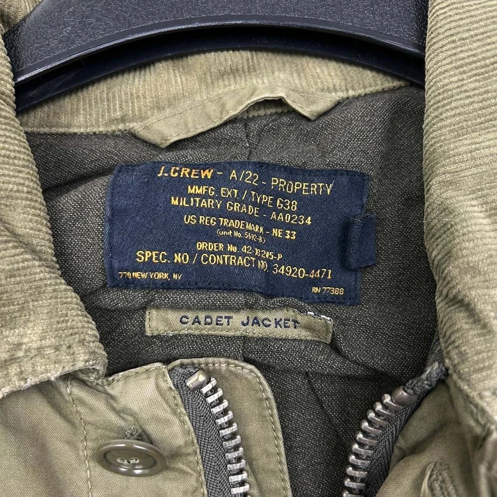 J Crew Cadet Jacket Women Extra Small Military‎ Grade A22 Type G38 Cotton XS